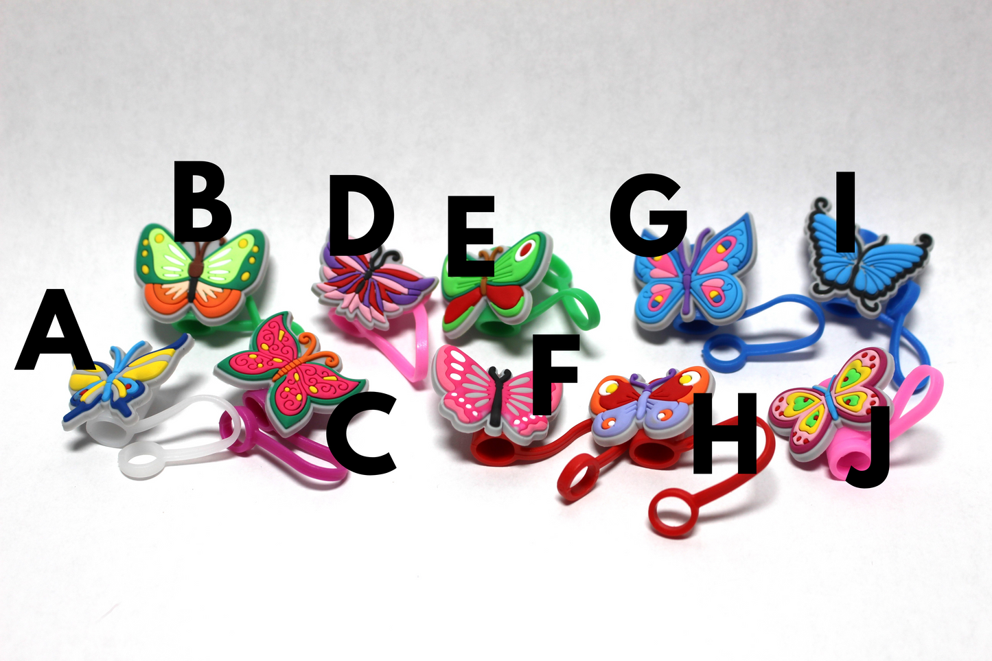 Colorful Butterfly Straw Toppers, Choose from 10 Different Styles, Tumbler Accessory, Vibrant Colors