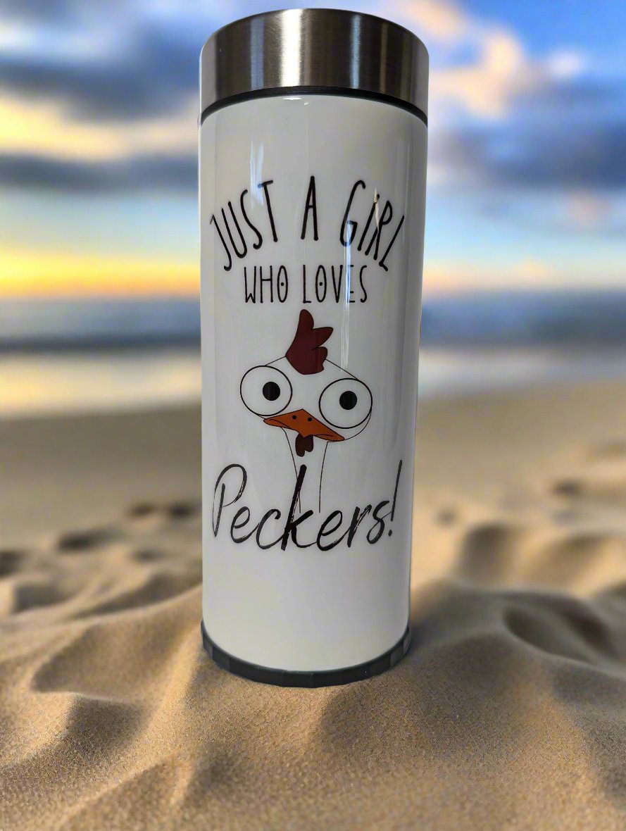 12oz Just a girl who loves peckers Tumbler