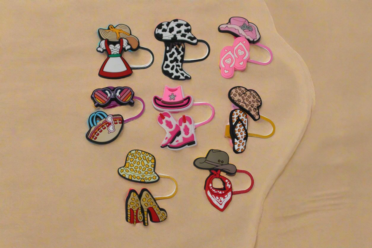 Cowgirl Silicone Straw Toppers