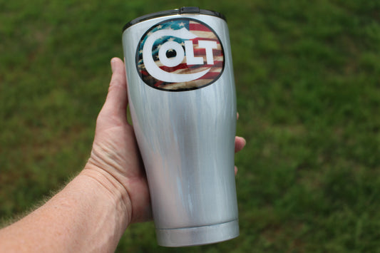 Colt Stainless Steel Custom Tumbler – Overstock Clearance Collection - Only 2 20oz Tumblers Available!