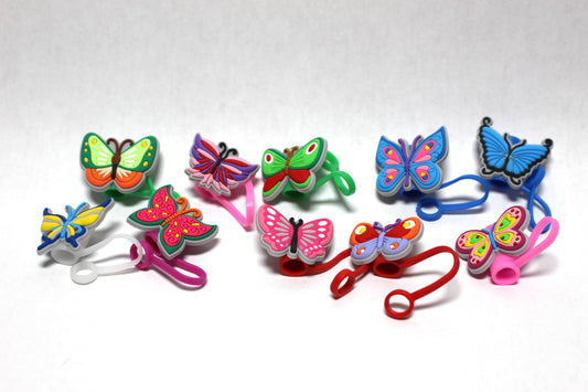 Colorful Butterfly Straw Toppers, Choose from 10 Different Styles, Tumbler Accessory, Vibrant Colors