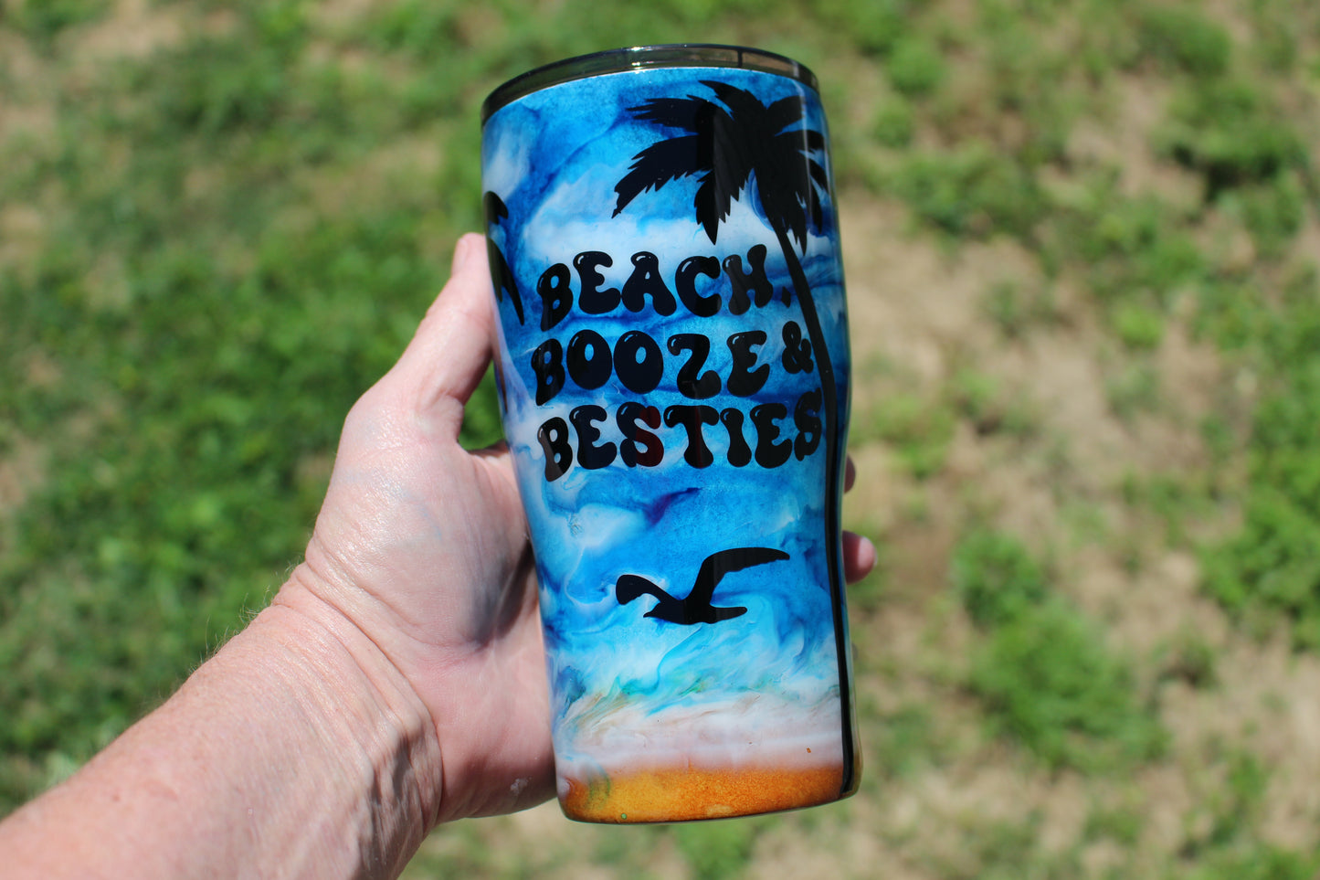 Beach, Booze and Besties Tumbler