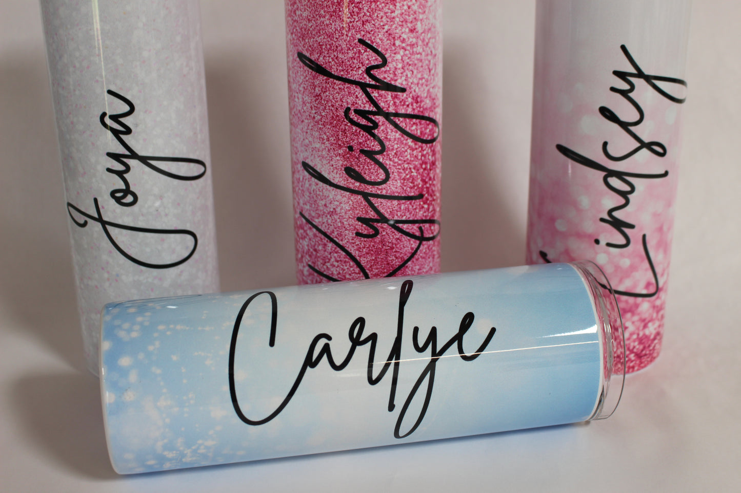 Custom Name Tumbler Featuring Glitter Sublimation on 35oz, 30oz and 20oz Straight Tumblers