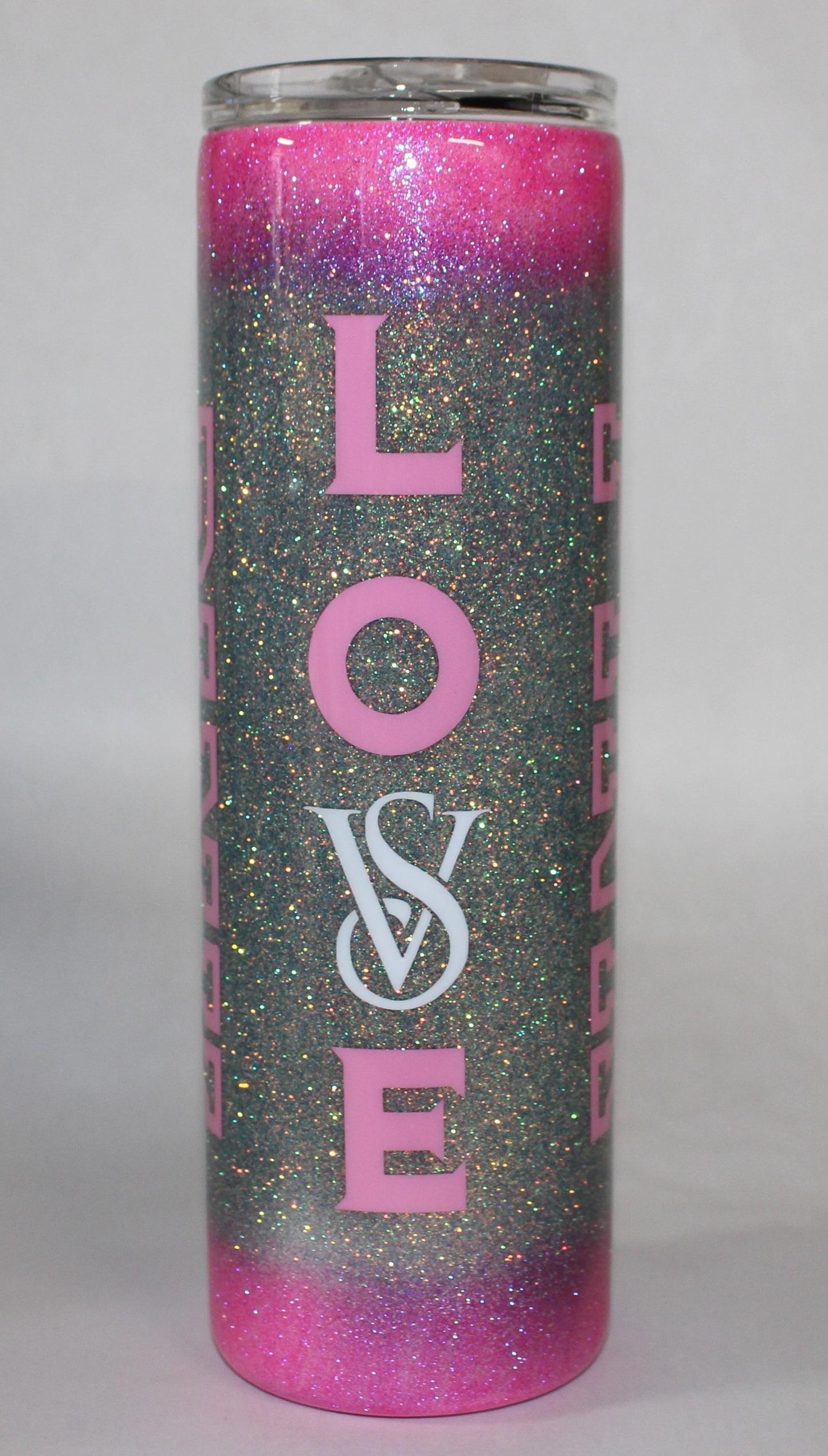 Love Pink Victoria's Secret inspired Custom Glitter Tumbler