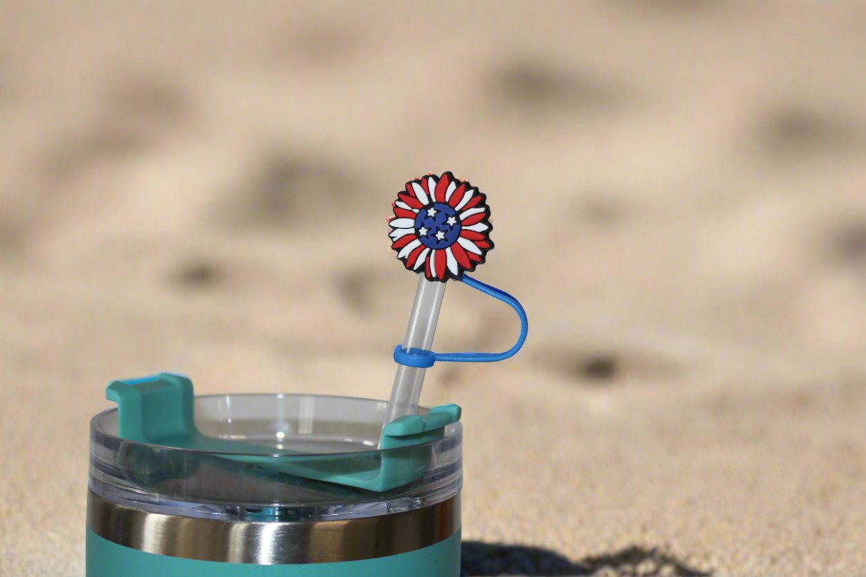 Red, White and Blue Patriotic Sun Flower