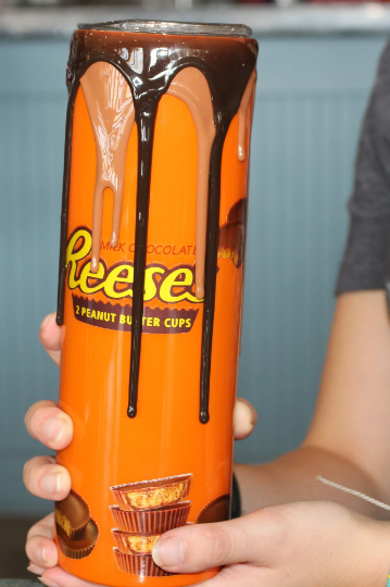 Custom Reese's Peanut Butter Cup Tumbler, 3D Drip Candy Tumbler, Reese's Gift, Custom Candy Cup