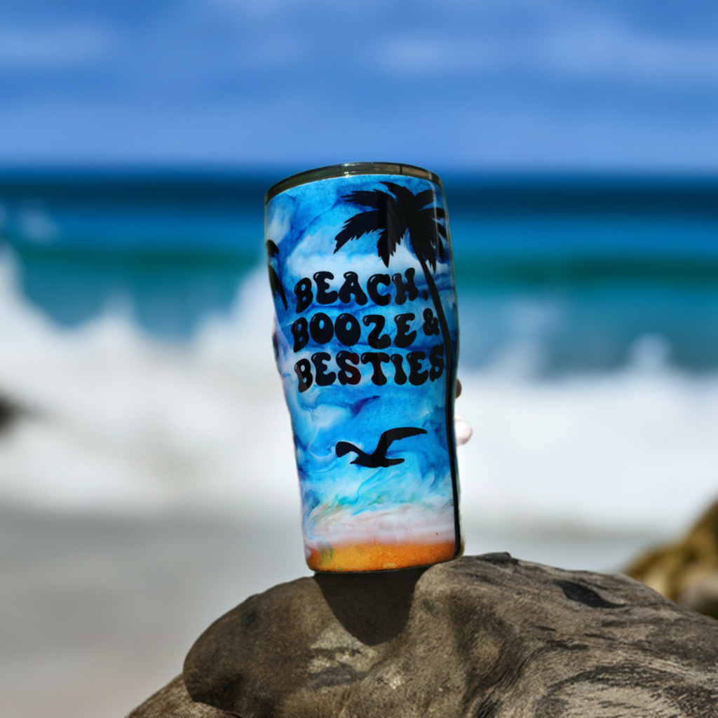 Beach, Booze and Besties Tumbler