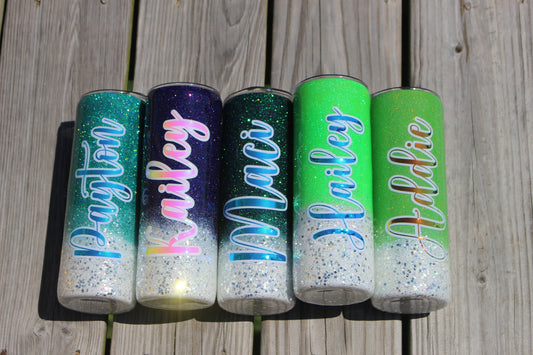 Bridesmaid Custom Ombre Glitter Tumbler, Custom Stainless Steel Cup, You Choose the Colors!, Bridesmaids Gifts, Wedding Gifts