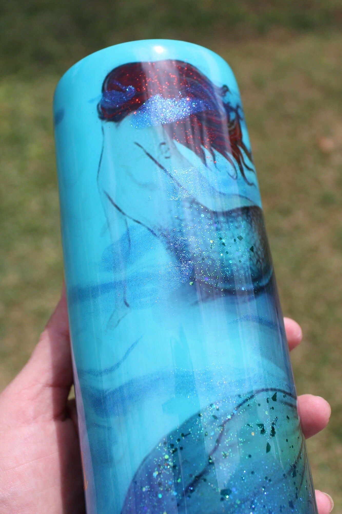 Blue Mermaid Tumbler, Custom Cup, Mermaid Tail Tumbler Cup, Personalized Gift, Smoke Effect, Done Adulting, Mermaid Tail, Custom Tumbler