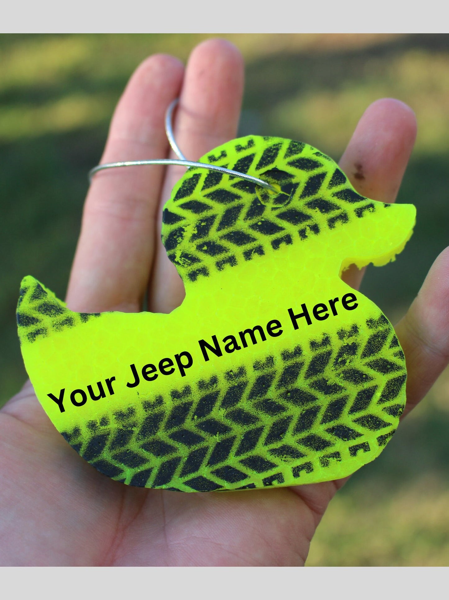 Neon Yellow Jeep Duck Car Freshie, Over 30 Scents, Tire Tread, Duck, Car Accessories, Car Freshener, Car Decal, Hanging Freshener, Custom Text