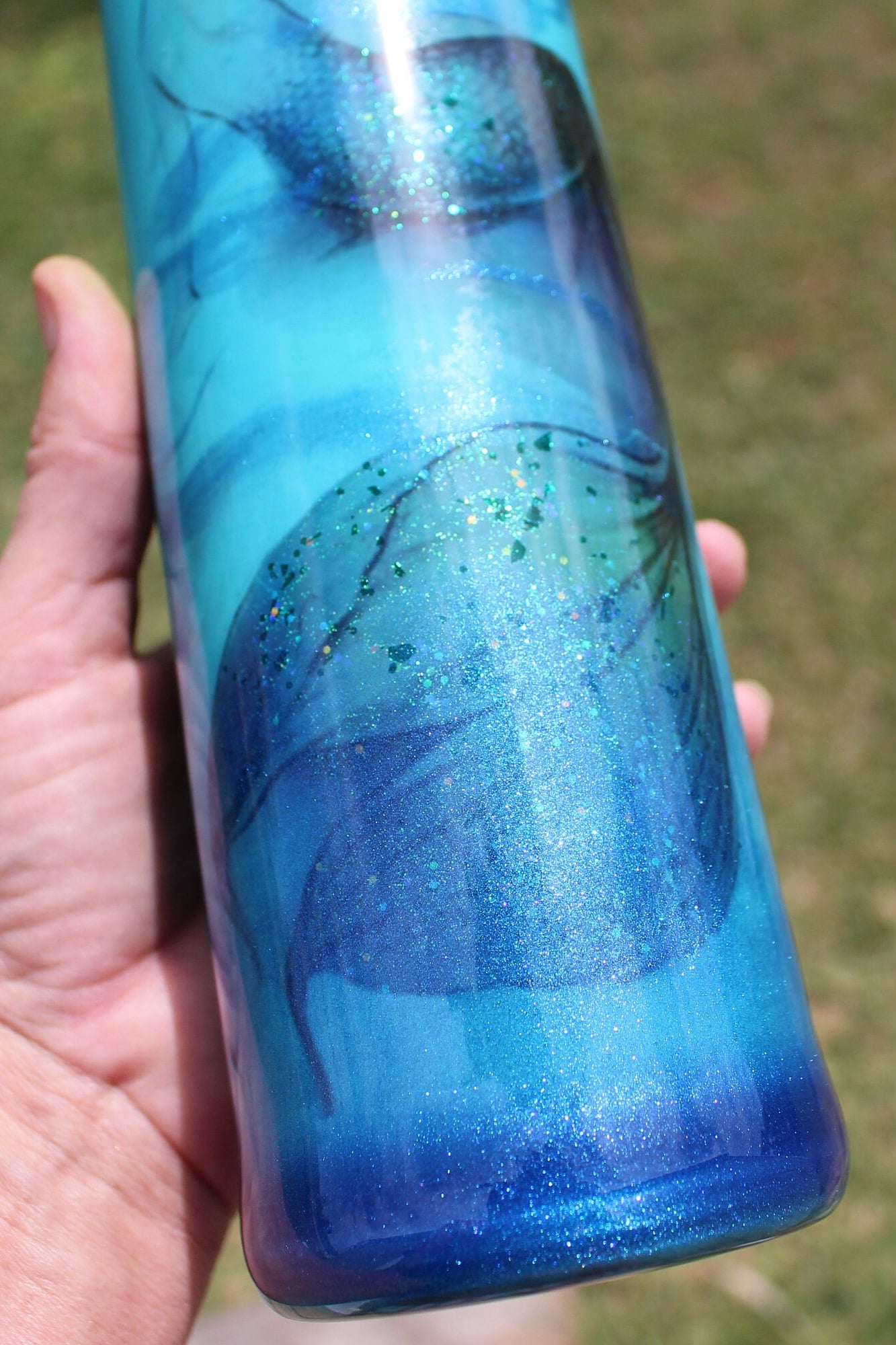 Blue Mermaid Tumbler, Custom Cup, Mermaid Tail Tumbler Cup, Personalized Gift, Smoke Effect, Done Adulting, Mermaid Tail, Custom Tumbler