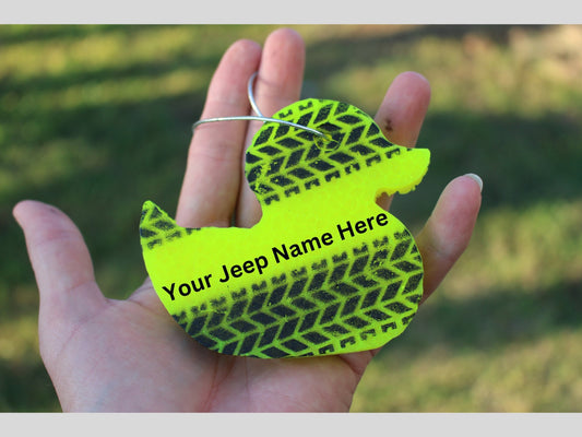 Neon Yellow Jeep Duck Car Freshie, Over 30 Scents, Tire Tread, Duck, Car Accessories, Car Freshener, Car Decal, Hanging Freshener, Custom Text